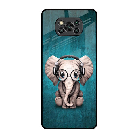 Adorable Baby Elephant Poco X3 Pro Glass Back Cover Online