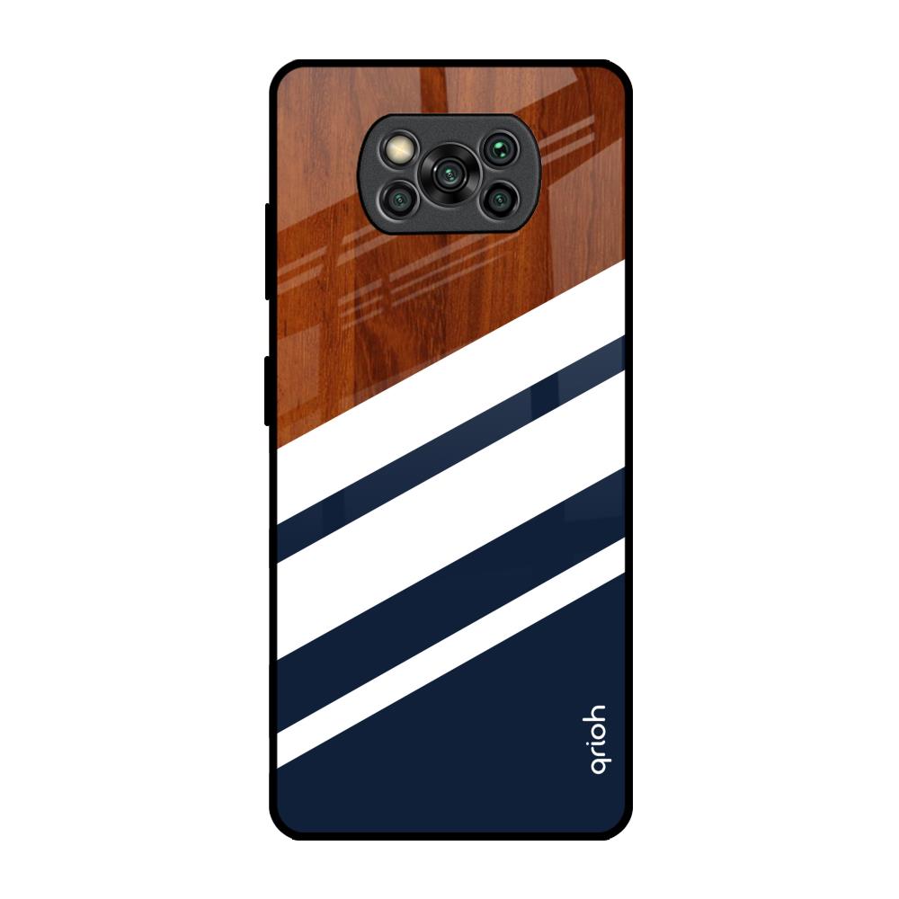 Bold Stripes Poco X3 Pro Glass Back Cover Online