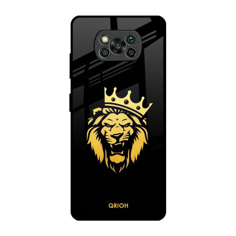 Lion The King Poco X3 Pro Glass Back Cover Online