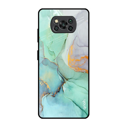 Green Marble Poco X3 Pro Glass Back Cover Online