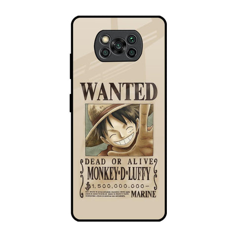 Luffy Wanted Poco X3 Pro Glass Back Cover Online