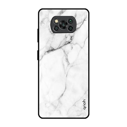 Modern White Marble Poco X3 Pro Glass Back Cover Online