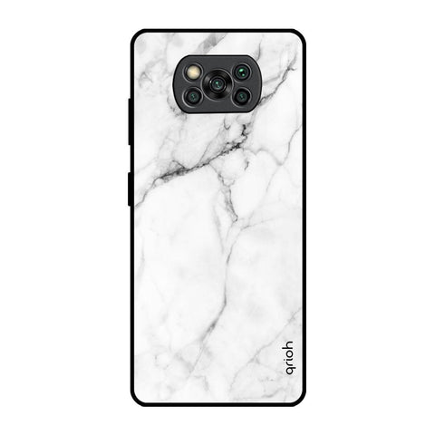 Modern White Marble Poco X3 Pro Glass Back Cover Online