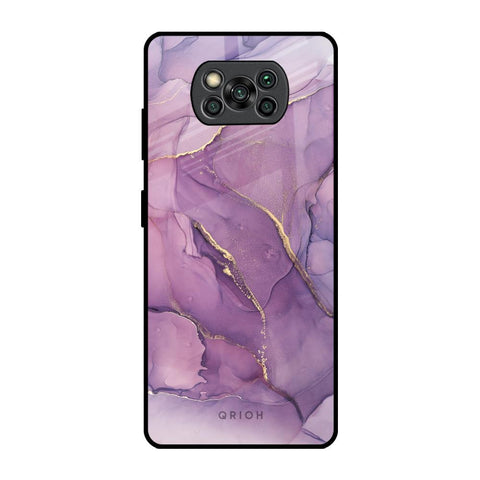 Purple Gold Marble Poco X3 Pro Glass Back Cover Online