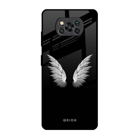 White Angel Wings Poco X3 Pro Glass Back Cover Online