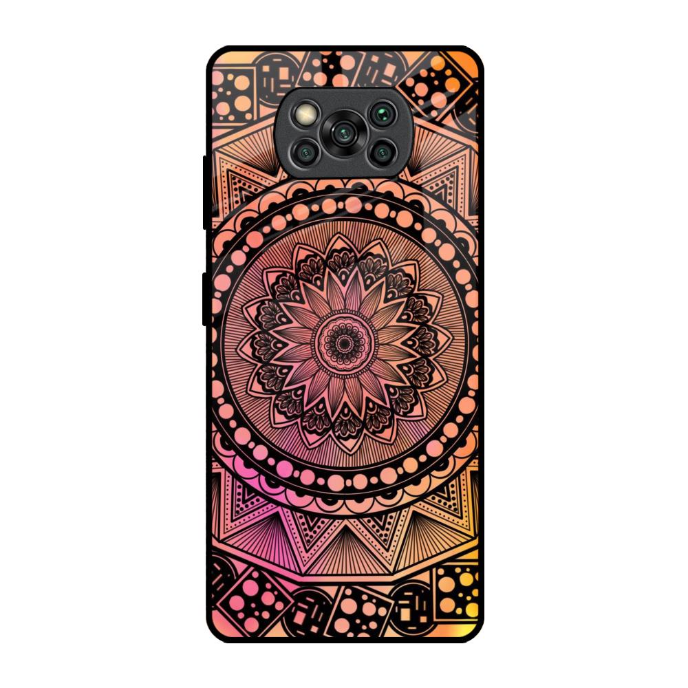 Floral Mandala Poco X3 Pro Glass Back Cover Online