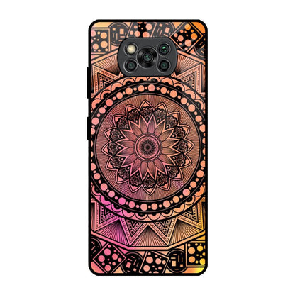 Floral Mandala Poco X3 Pro Glass Back Cover Online