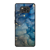 Blue Cool Marble Poco X3 Pro Glass Back Cover Online