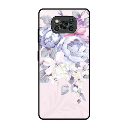 Elegant Floral Poco X3 Pro Glass Back Cover Online