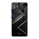 Sleek Golden & Navy Poco X3 Pro Glass Back Cover Online