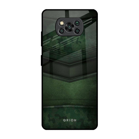 Green Leather Poco X3 Pro Glass Back Cover Online