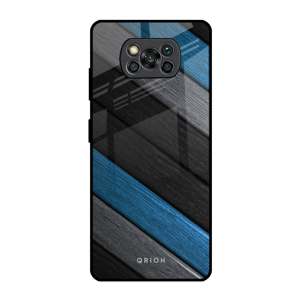 Multicolor Wooden Effect Poco X3 Pro Glass Back Cover Online