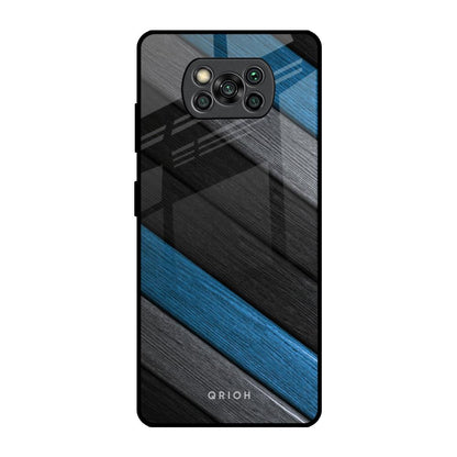 Multicolor Wooden Effect Poco X3 Pro Glass Back Cover Online
