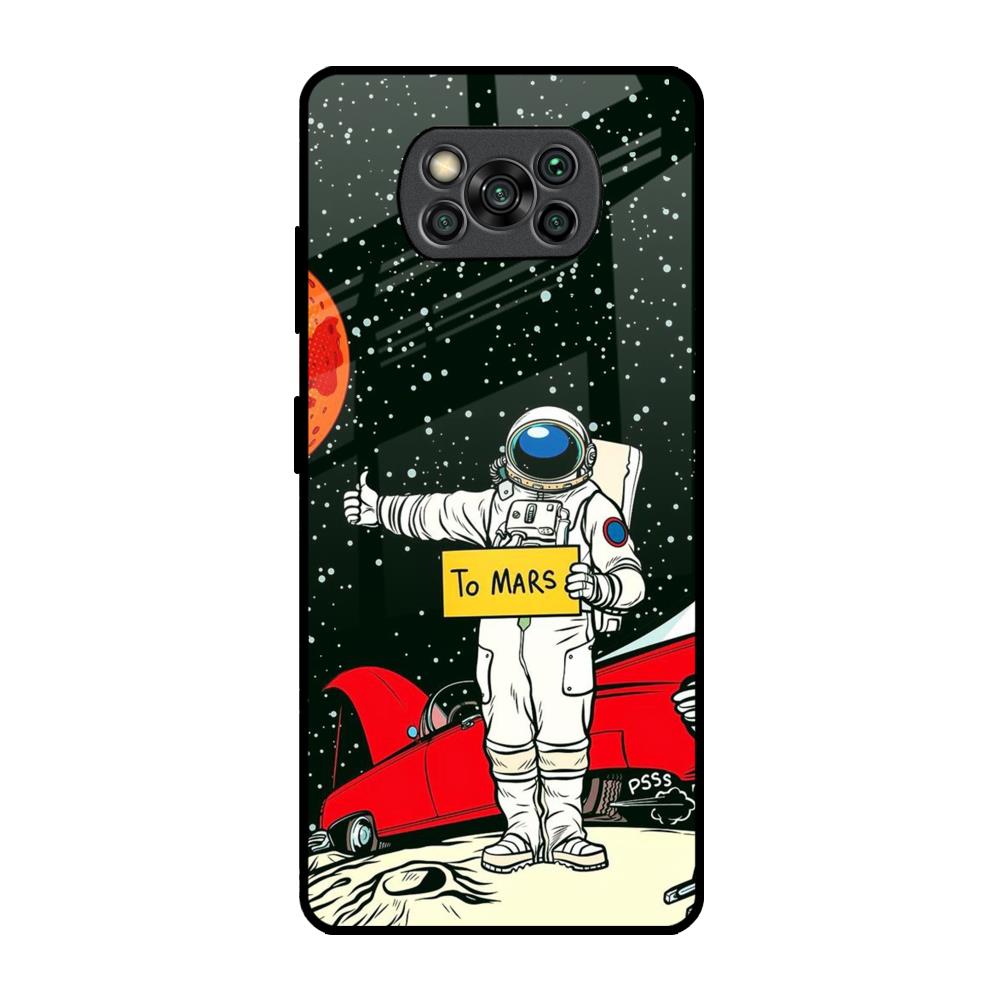 Astronaut on Mars Poco X3 Pro Glass Back Cover Online