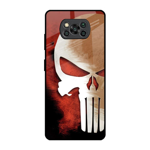 Red Skull Poco X3 Pro Glass Back Cover Online