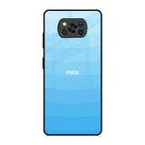 Wavy Blue Pattern Poco X3 Pro Glass Back Cover Online