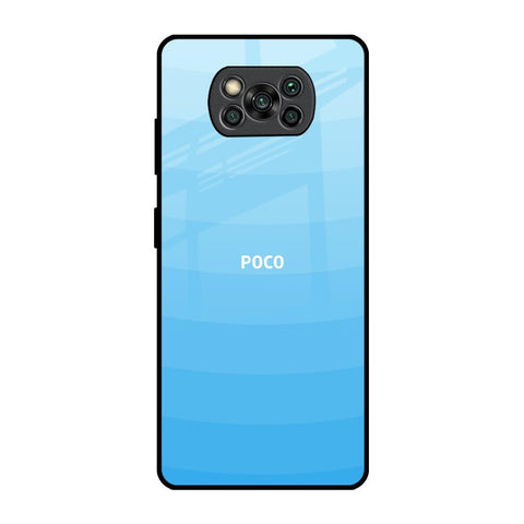 Wavy Blue Pattern Poco X3 Pro Glass Back Cover Online