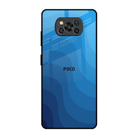 Blue Wave Abstract Poco X3 Pro Glass Back Cover Online