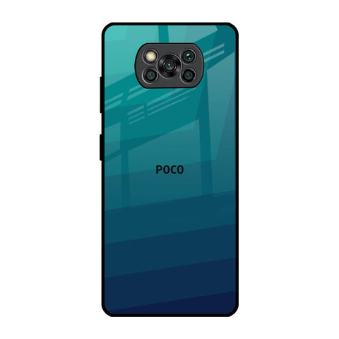 Green Triangle Pattern Poco X3 Pro Glass Back Cover Online