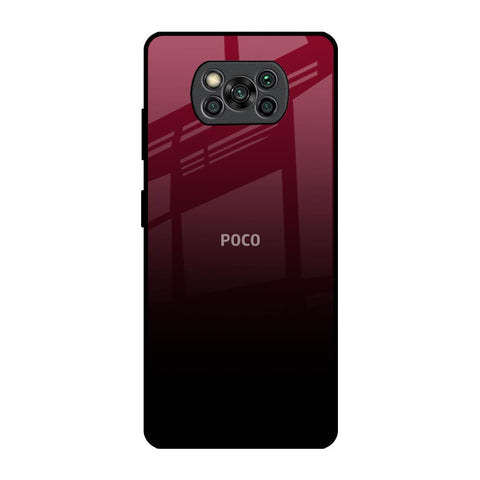 Wine Red Poco X3 Pro Glass Back Cover Online
