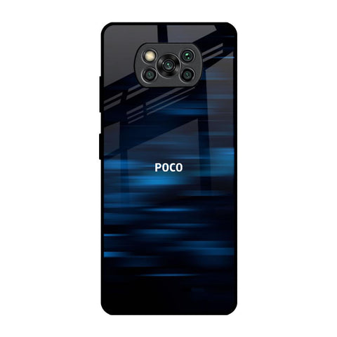 Blue Rough Abstract Poco X3 Pro Glass Back Cover Online