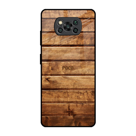 Wooden Planks Poco X3 Pro Glass Back Cover Online