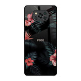 Tropical Art Flower Poco X3 Pro Glass Back Cover Online