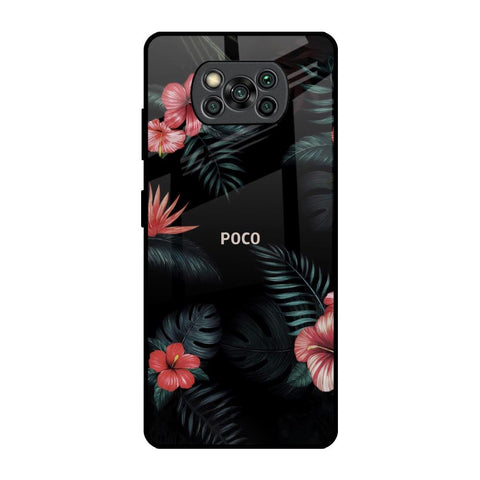 Tropical Art Flower Poco X3 Pro Glass Back Cover Online