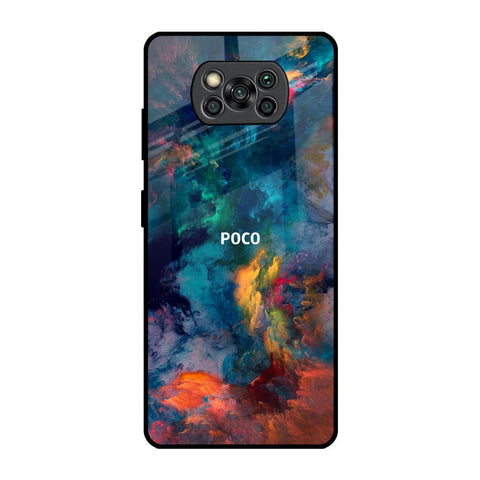 Colored Storm Poco X3 Pro Glass Back Cover Online