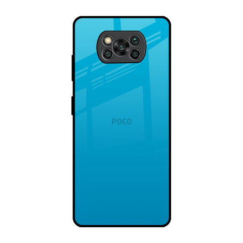 Blue Aqua Poco X3 Pro Glass Back Cover Online