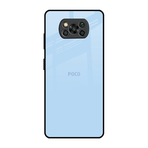 Pastel Sky Blue Poco X3 Pro Glass Back Cover Online