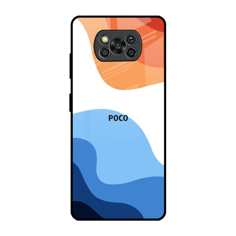 Wavy Color Pattern Poco X3 Pro Glass Back Cover Online
