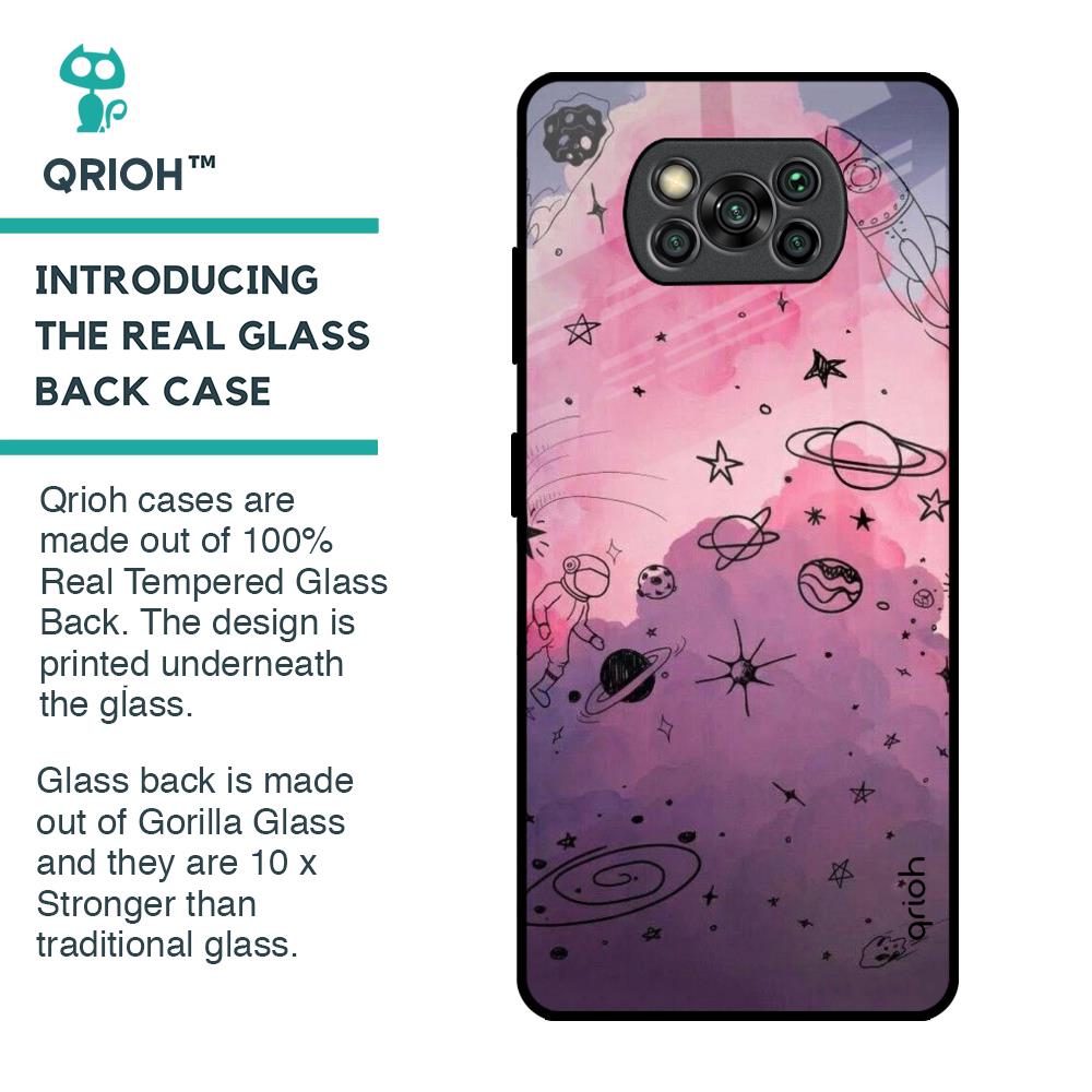 Space Doodles Glass Case for Poco X3 Pro