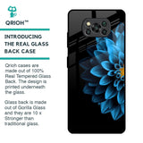 Half Blue Flower Glass Case for Poco X3 Pro