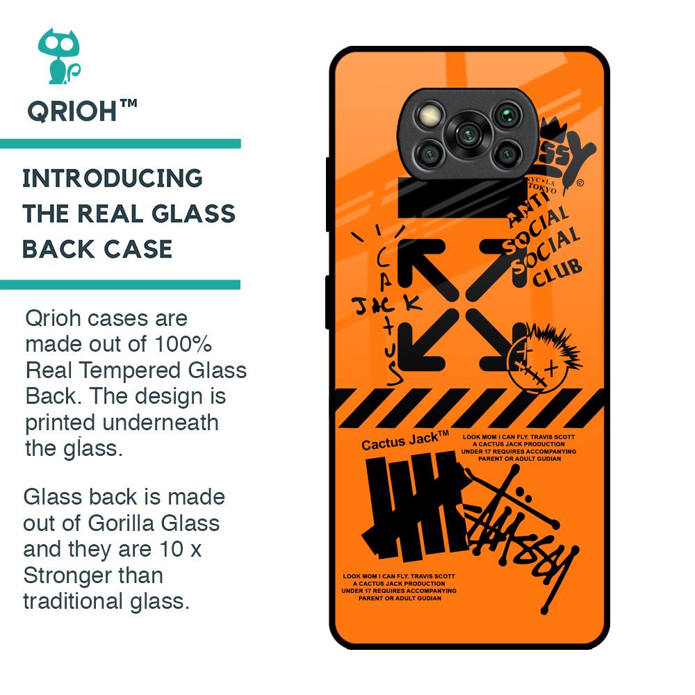 Anti Social Club Glass Case for Poco X3 Pro