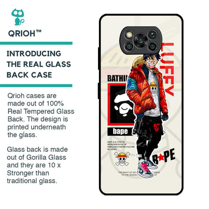 Bape Luffy Glass Case for Poco X3 Pro