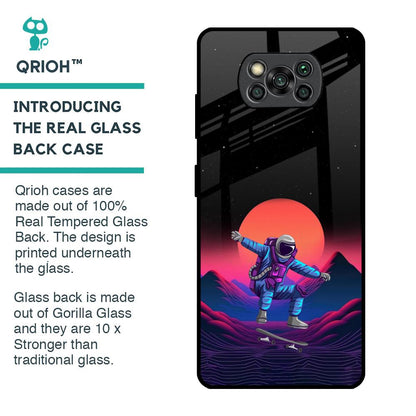 Retro Astronaut Glass Case for Poco X3 Pro