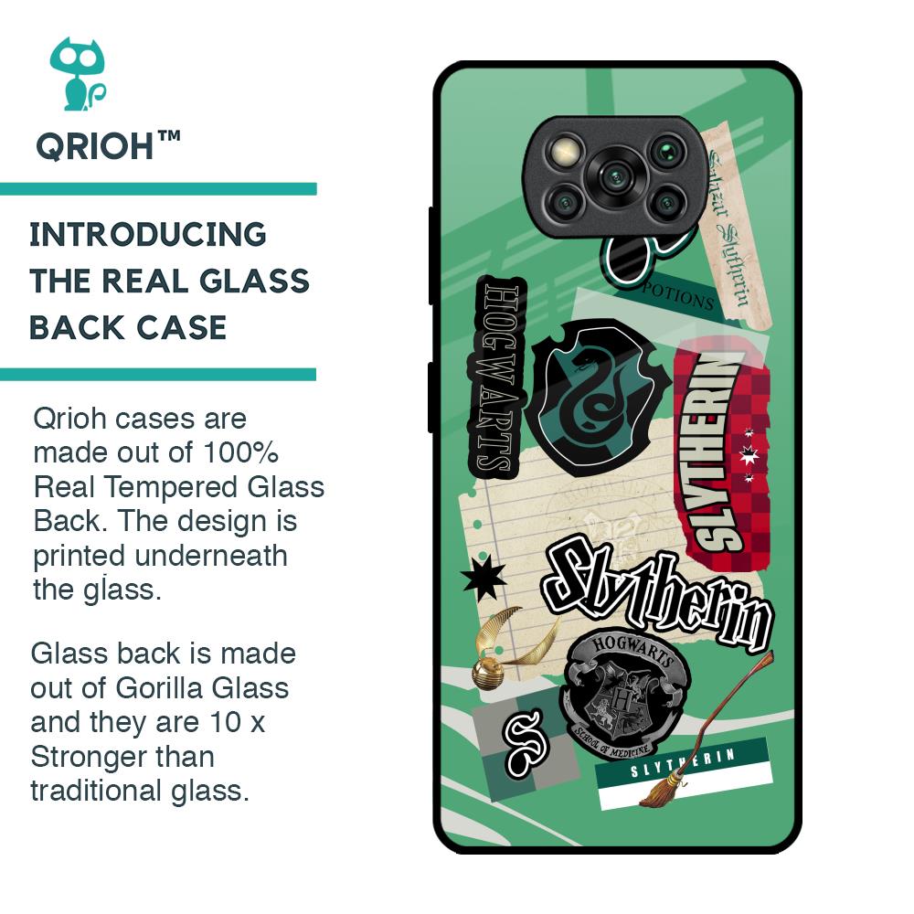 Slytherin Glass Case for Poco X3 Pro