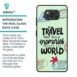 Travel Stamps Glass Case for Poco X3 Pro