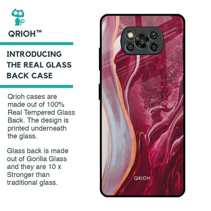 Crimson Ruby Glass Case for Poco X3 Pro