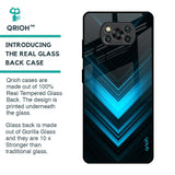 Vertical Blue Arrow Glass Case For Poco X3 Pro