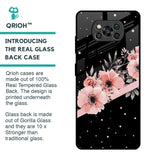 Floral Black Band Glass Case For Poco X3 Pro