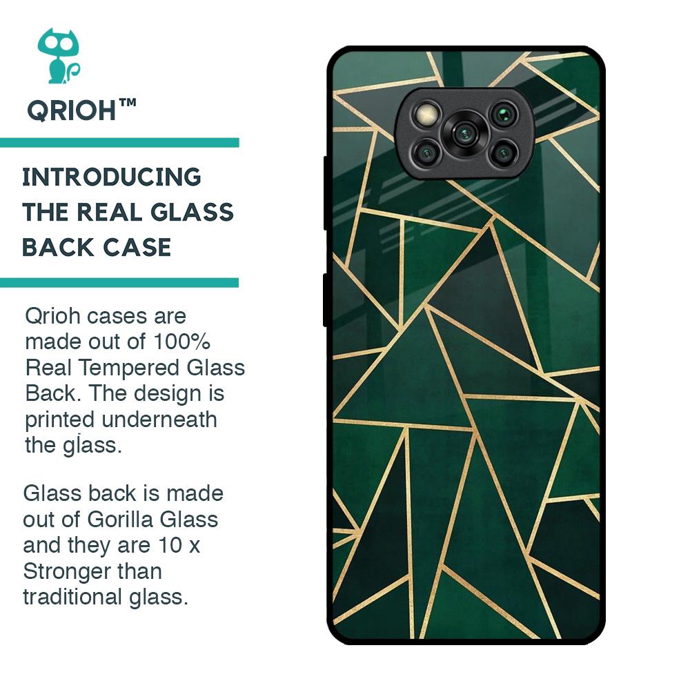 Abstract Green Glass Case For Poco X3 Pro