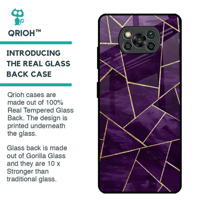 Geometric Purple Glass Case For Poco X3 Pro