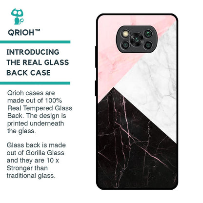 Marble Collage Art Glass Case For Poco X3 Pro
