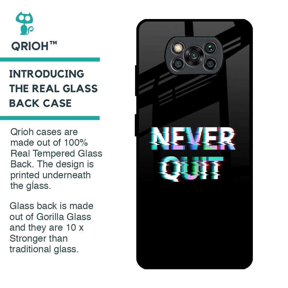 Never Quit Glass Case For Poco X3 Pro