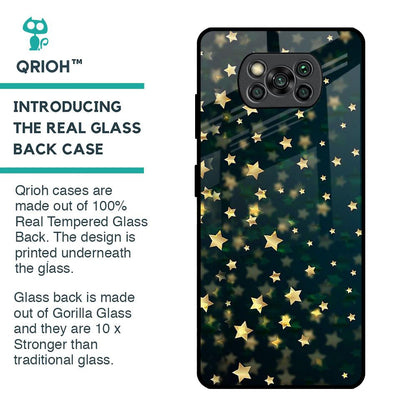 Dazzling Stars Glass Case For Poco X3 Pro