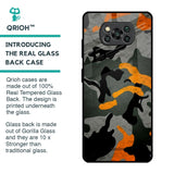 Camouflage Orange Glass Case For Poco X3 Pro