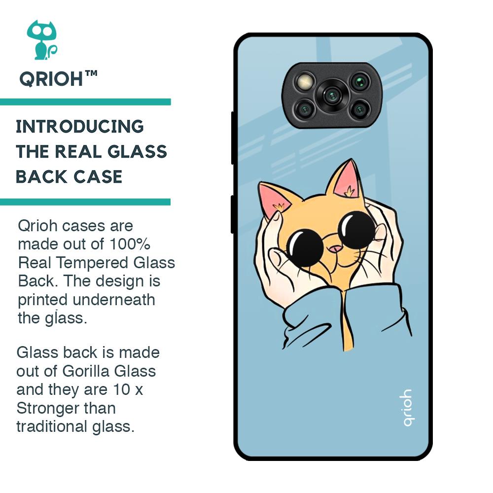 Adorable Cute Kitty Glass Case For Poco X3 Pro