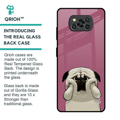 Funny Pug Face Glass Case For Poco X3 Pro